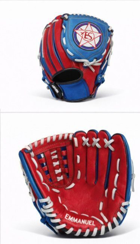 Emmanuel FAST PITCH LEATHER GLOVES Baseball Gloves(Red, Blue)