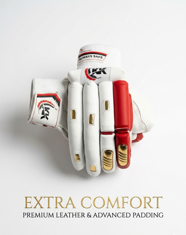 KK SPORTS Classes comfart Batting Gloves(Red & white)