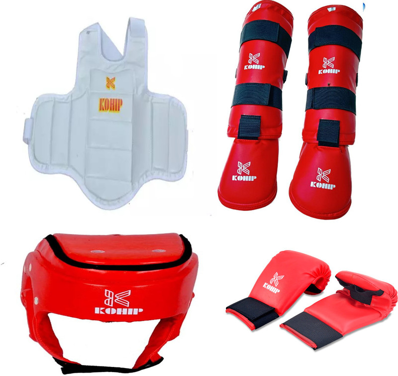 KOHIP Karate Kit Gloves ,Head Guard Shin Guard Chest Guard SMALL Boxing Head Guard