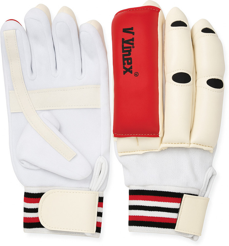 VINEX Batting Gloves Over Flap | Premium Cricket Batting Gloves with Comfortable Grip Batting Gloves(Red & White)