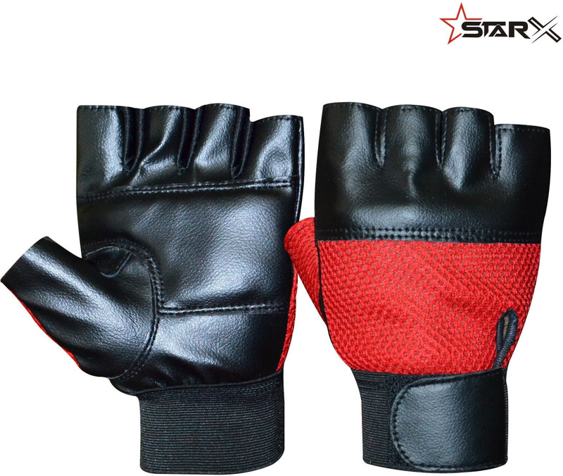 STARX GG-390 Beginners Free Size Red Color Gym Gloves, Fitness Gloves, Exercise Glove Gym & Fitness Gloves(Red, Black)
