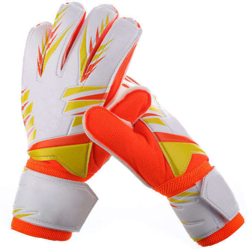 FUTABA Junior Football Gloves Goalie Gloves - Orange -Size 6 Goalkeeping Gloves(Orange, White)