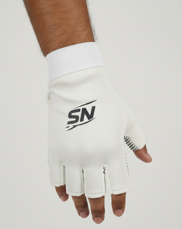 NativSport NS Half Finger Cricket Gloves – Grip Palm, Training, Batting & Gym Use Gym & Fitness Gloves(White)