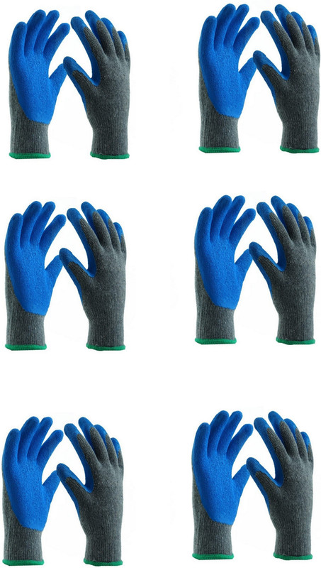 RBGIIT Cut Resistance Rubber coated hand gloves for Cleaning, Gardening & Home Usage K1 Climbing Gloves(Blue, Grey)