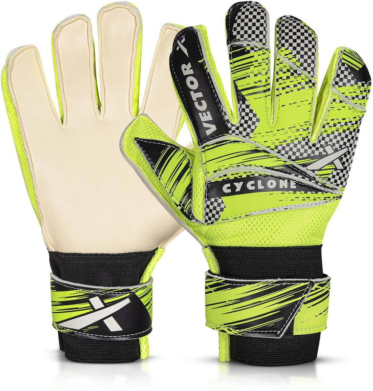 VECTOR X Fazer Dual Cushioning Latex Foam Palm for Better Grip+Mesh|Velcro Wrist Closure Goalkeeping Gloves(Multicolor)