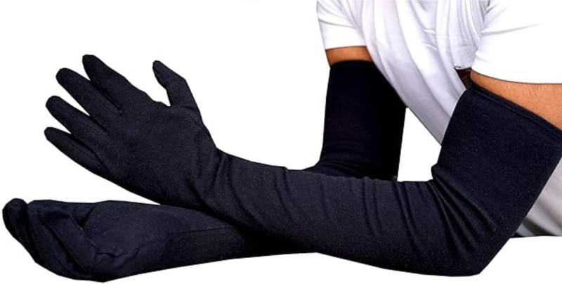 Bhavy Unisex Driving Gloves, Cotton Full Hand Summer Gloves for Sun UV Protection Riding Gloves(Black 1 Pair)