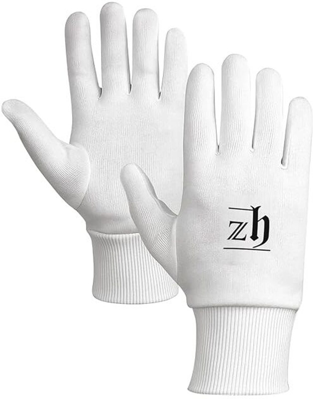 TrofT Cotton Cricket Batting Fingerless Inner Gloves(White)