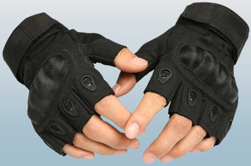 JUSTIFIT Half Finger Gloves Military Army Shooting Climbing Cycling Riding Grip Gym & Fitness Gloves(Green)
