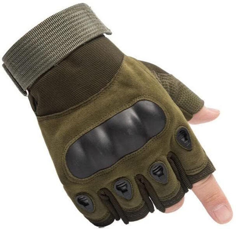 GJSHOP Sports, Hiking, Cycling, Travelling, Camping, Motorcycle Riding Fingerless Cycling Gloves(Green)