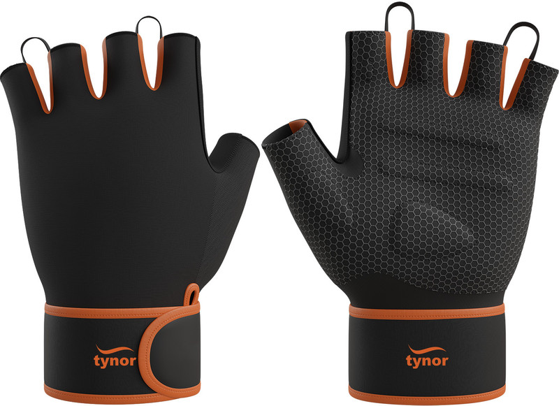 TYNOR Tynorgrip Gym Gloves with Support, Black, XL, 1 Pair Gym & Fitness Gloves(Black WithWristSupport)