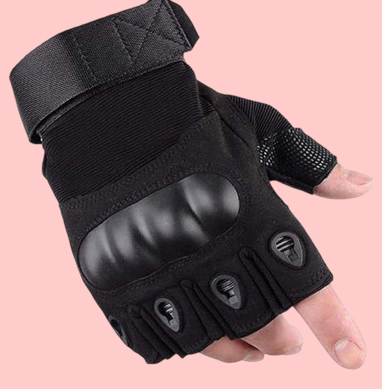 Classy Chic Riding Gloves For Men Bike Riders - Special Tactical Gloves Rubber Knuckle Black Riding Gloves(Black)