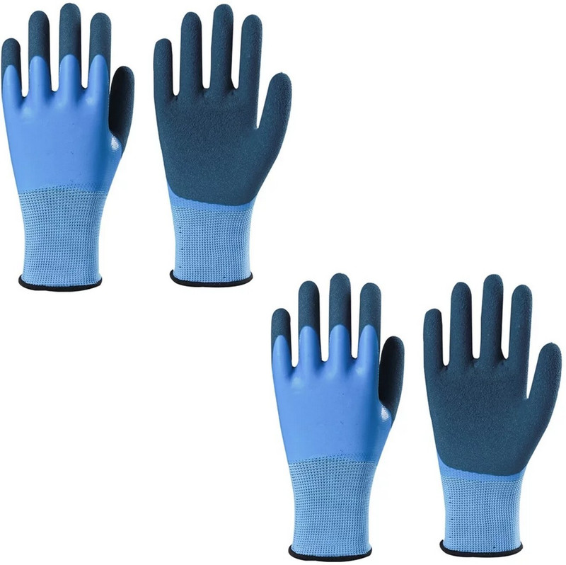 RBGIIT Waterproof Gloves Cut Resistant Gloves with Insulated Double Latex Coated Men K1 Climbing Gloves(Sky Blue)