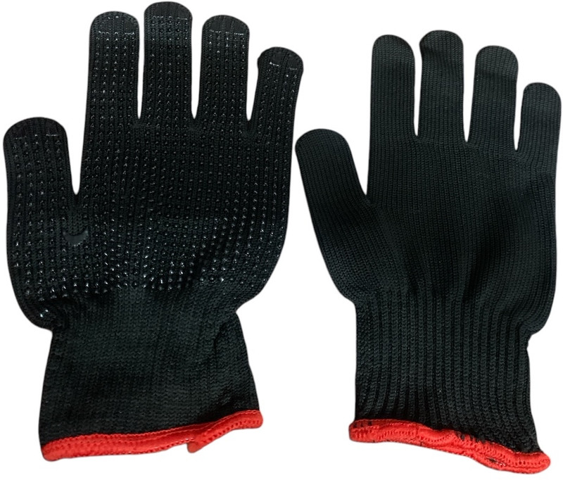 EmmEmm Black Tennis Ball Cricket Gloves with Pro Gel Grip on One Side Batting Gloves(Black)