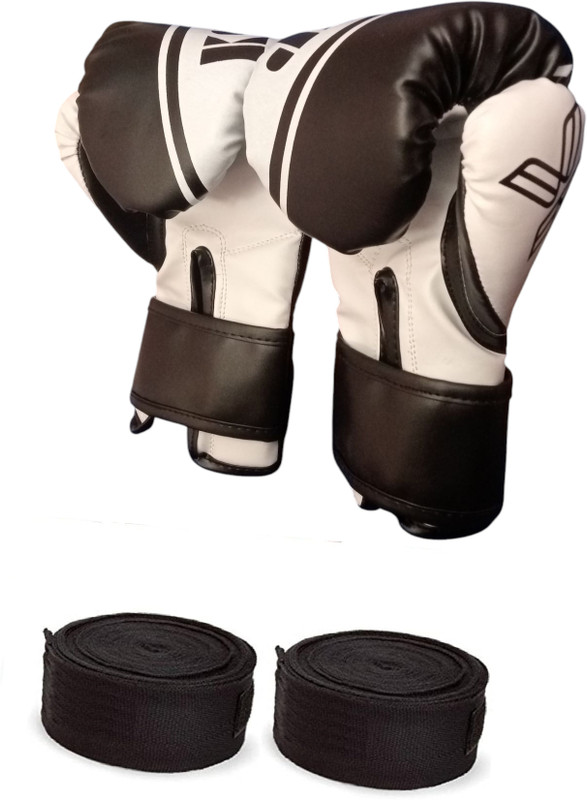 KOHIP Boxing Gloves Bouncer Boxing Gloves ,MMA Gloves 10oz for Men and Women Boxing Gloves(BLACK/WHITE)
