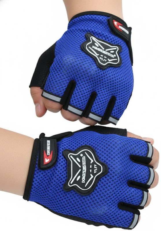 PRABHU DAYAL Half Finger Knighthood Gloves for All Bikes and Scooty Men Women Riding Gloves(Blue)