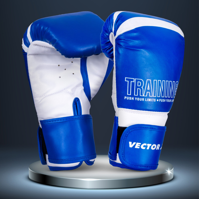 VECTOR X Bouncer Men & Women PU Gloves Sparring Heavy Punching Bag for MMA,Training 12 OZ Boxing Gloves(Blue)