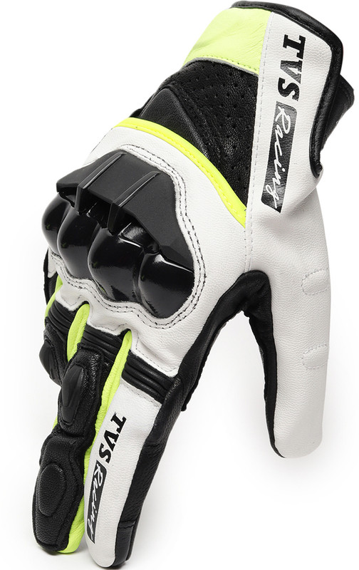 TVS Racing Riding Gloves(Neon White Black)