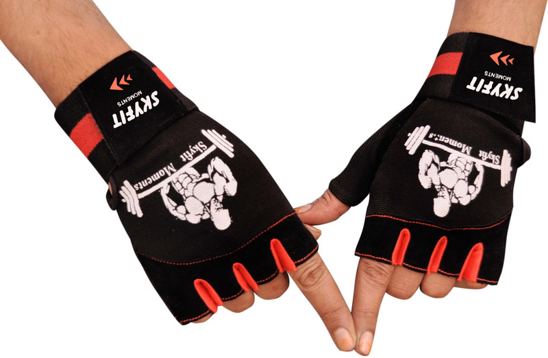 Life Feel RED BODYBILDER Skating Gloves(Red, Black)