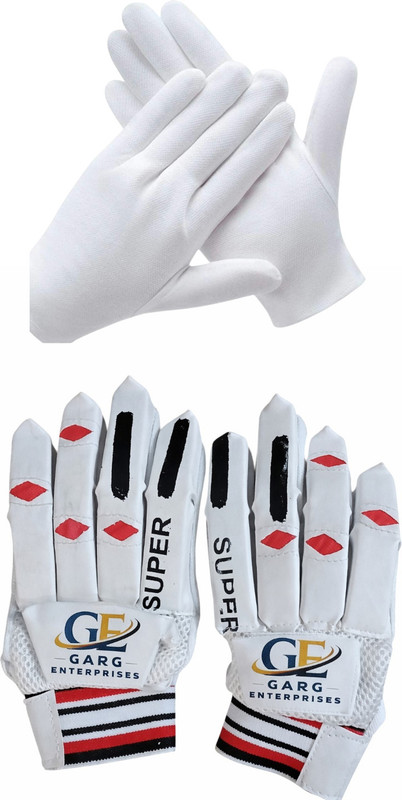 Garg Enterprises SUPER BATTING GLOVES AND INNER YOUTH Batting Gloves(White)