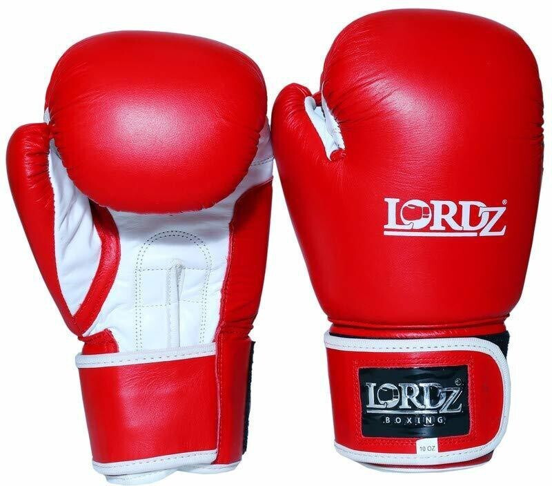 Lordz Competition Boxing,Fight Gloves Top Grade Leather Boxing Gloves(Red)