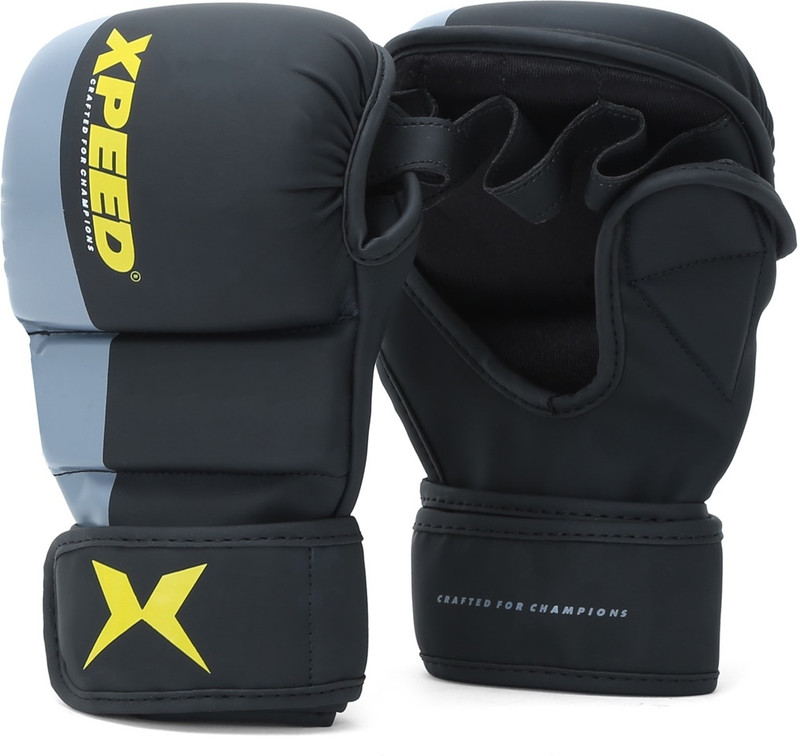 XpeeD Striking Grappling Gloves XP1504, PU Leather Training Gloves for Martial Arts Boxing Gloves(Yellow)