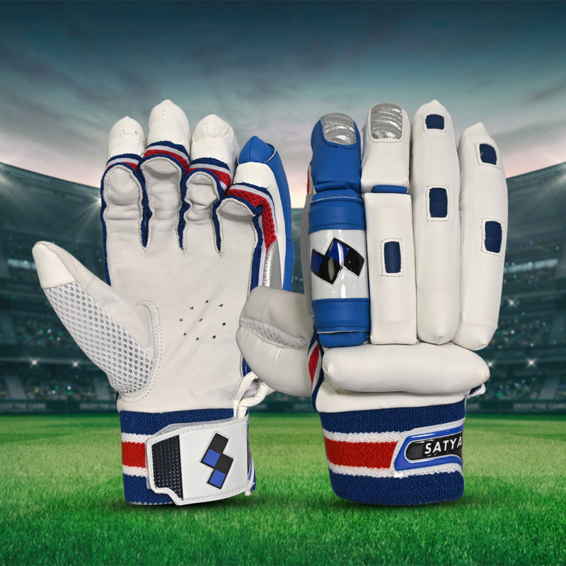 Satya Lavlon Cricket Batting Gloves(Blue, White)