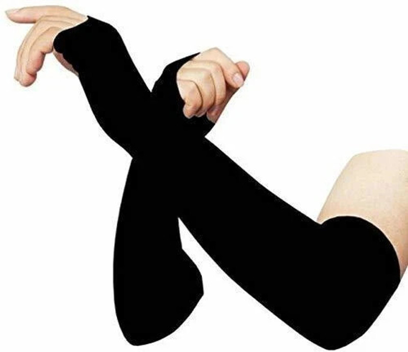 HOUSE OF COMMON Arm Sleeves, Skinny fit Thumb Stretchable Hand Cover Arm Sleeves (Black) Diving Gloves(Black)