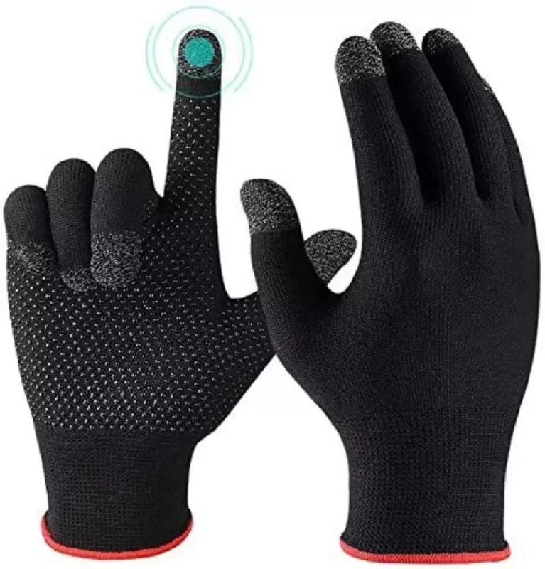 Iris Grape ® PUBG & Free Fire Game Pro Player & Bike Riding Anti-Sweat Mobile Touch Finger(L Black)