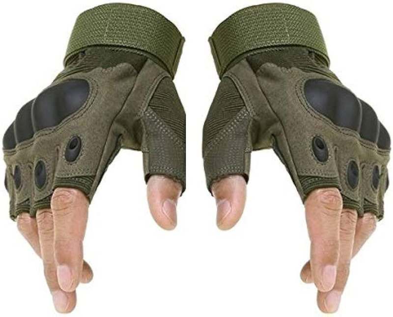 PEENAKIN Half finger knuckle gloves for cyclists, bikers ,travellers,outdoor activities Riding Gloves(OLIVE)