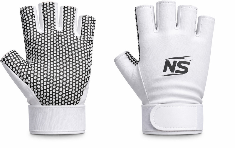 NativSport NS Fingerless Cricket Gloves with Grip & Comfort Fit for Training Wicket Keeping Wicket Keeping Gloves(White)