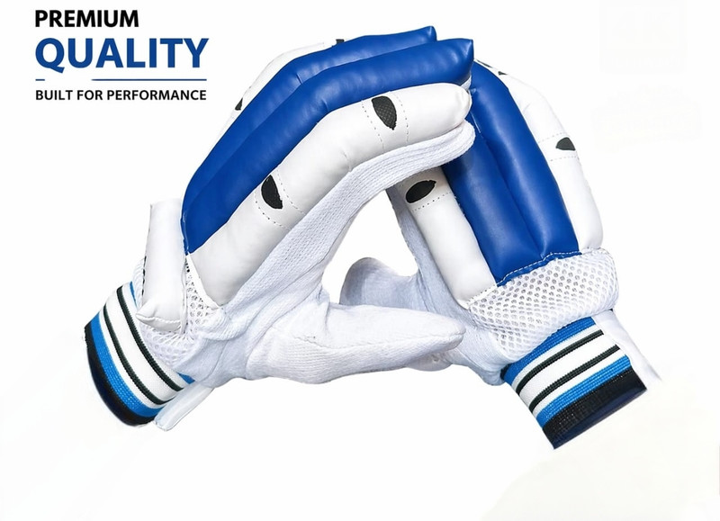 SRD Batting Gloves for Youth | Lightweight Protective Batting Gloves |(BLUE, WHITE) Batting Gloves(Blue, White)