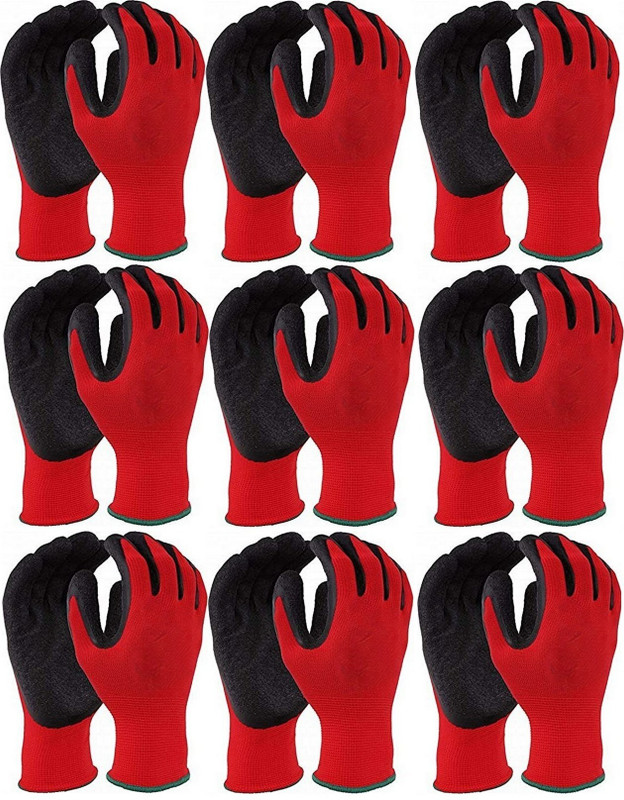 RBGIIT Heavy Duty Nitrile Anti Cut Resistant Safety Hand Gloves Gardening, Sports S2 Skating Gloves(Red, Black)