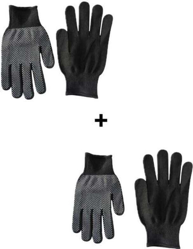 ArrowMax Batting Gloves Tennis Ball Cricket Right Left Hand Batsman Inner Dotted Batting Gloves(Black)
