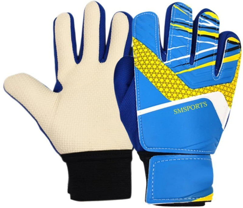 Qpets Football Goalkeeper Gloves for Kids and Teens Anti Slip Palm with Wrist Support Goalkeeping Gloves(Blue)