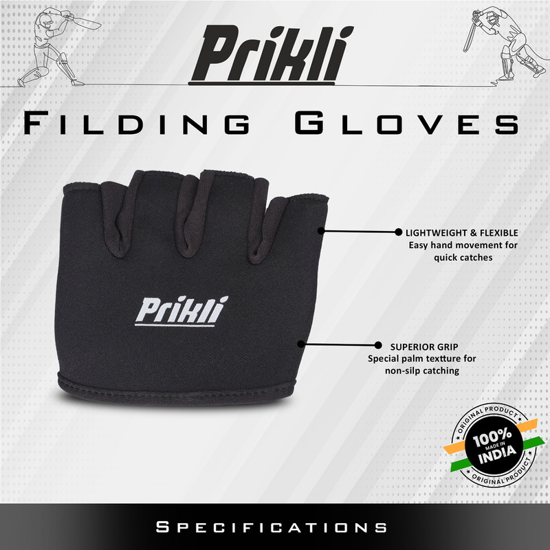 prikli Catching Fielding Gloves,Lightweight Training with Neoprene Inner Batting Gloves Batting Gloves(Black)