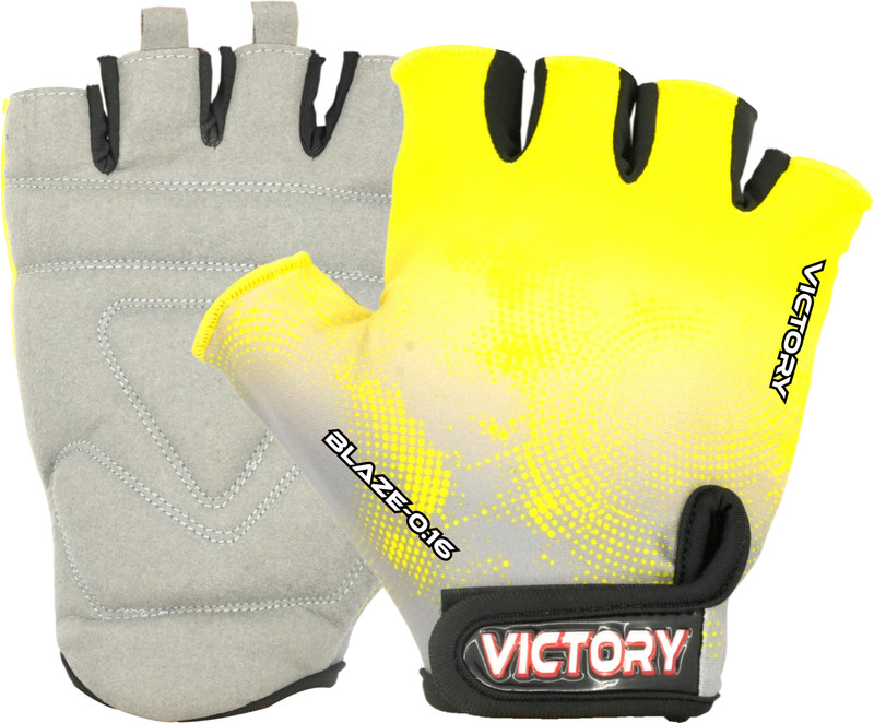 VICTORY BLAZE Gym Glove for Men & Women for Weightlifting, Exercise, Cycling , Riding Gym & Fitness Gloves(Yellow)