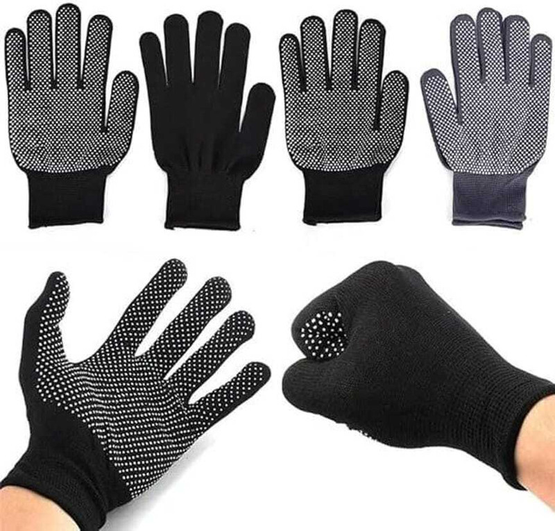 Antelope Anti-skip Tennis (Pack of 2) Dotted Batting Gloves(Black)