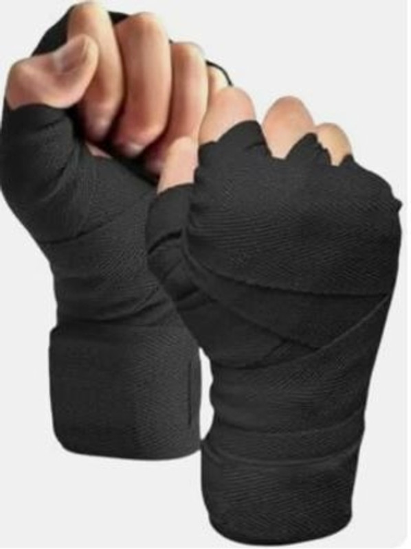 VELLFIRE Boxing Hand Wrap(BLACK) Boxing Gloves(Blue)
