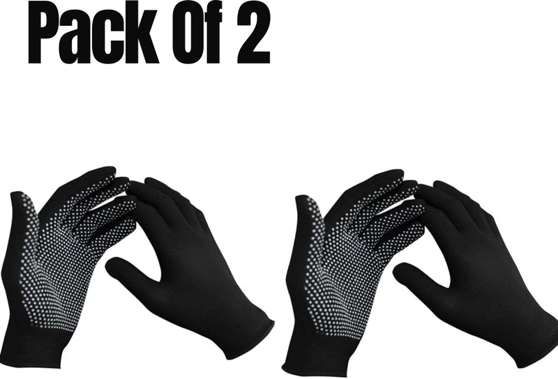 Shopeleven Cricket Batting Gloves – Dotted Tennis Style with Flexible Fit & Elastic Batting Gloves(Black)