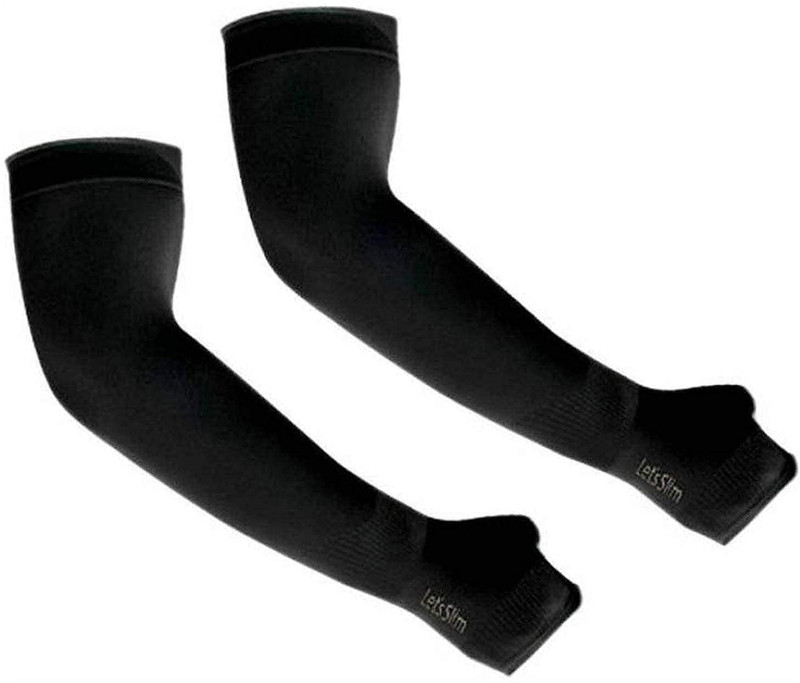 YIXTY 1/2 Pairs UV Cooling Arm Sleeves Sun Protection Unisex for Sports, Golf Cycling Gloves(Black)