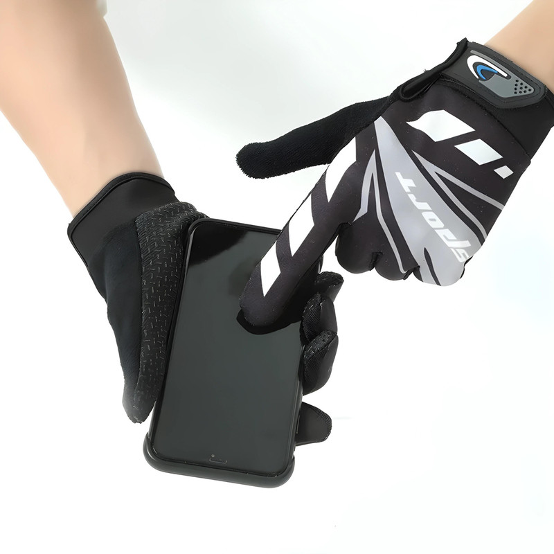 ShopiMoz Full Finger Mountain Bike Gloves Mtb Cycling Gloves Bike Gloves Motorcycle Glove Riding Gloves(Grey)