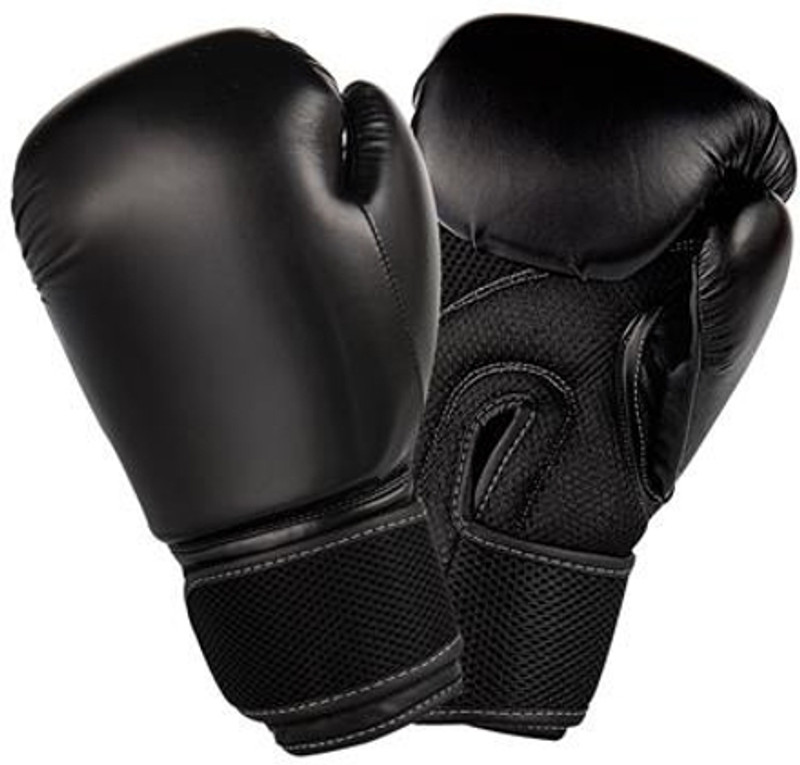 Monika Sports Synthetic leather Practice Boxing Gloves Men And Women Boxing Gloves(Black)