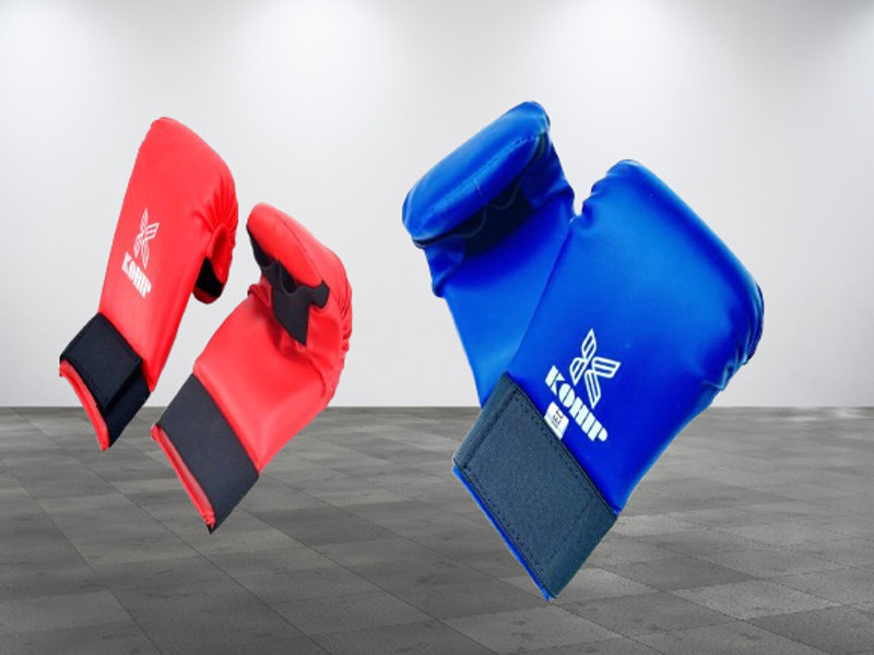 KOHIP Durable Karate Gloves Training blue Boxing Gloves(Blue)
