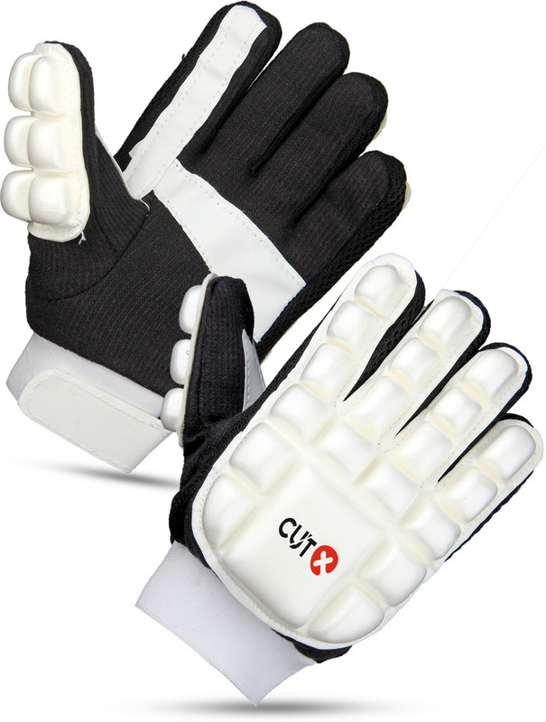CUTX Combo Molded Batting Pad with Gloves, White, Medium Size, for 10 to 12 Yrs, R/H Batting Gloves(White)