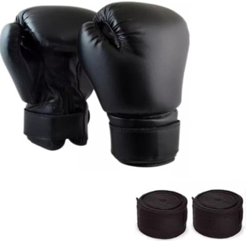 bulls fitness Training Boxing Gloves Men & Women Boxing Gloves(Black)