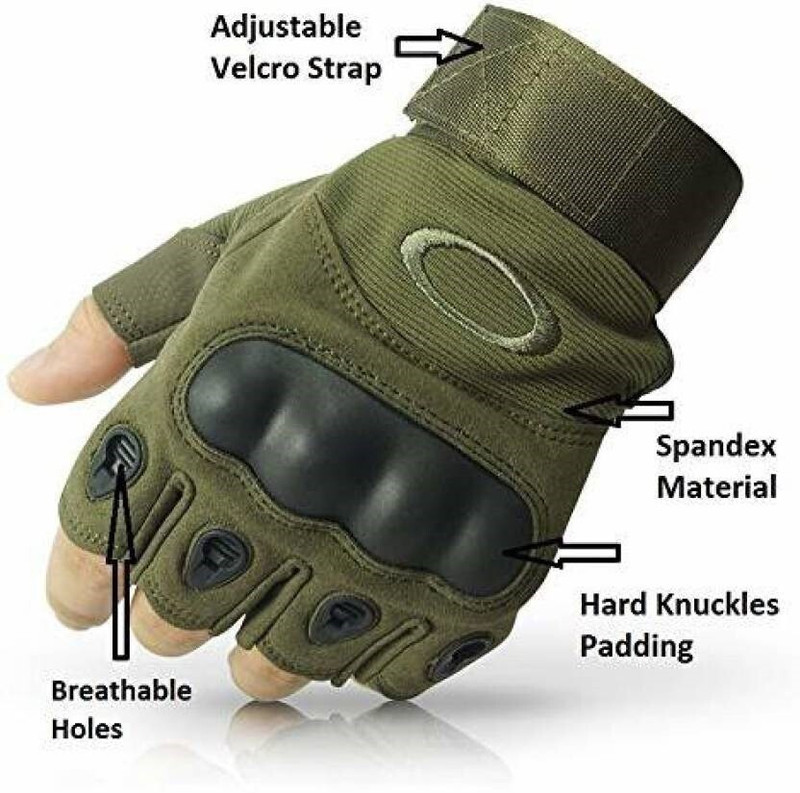 zaysoo Half finger Knuckle Riding Gloves(Green)