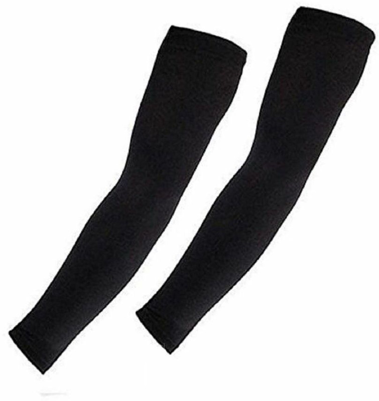 RICHKAKA Arm Sleeves for Bike Riding, Protection from Sun, UV, Dirt, Pollution - 1 Pair Cycling Gloves(Black)