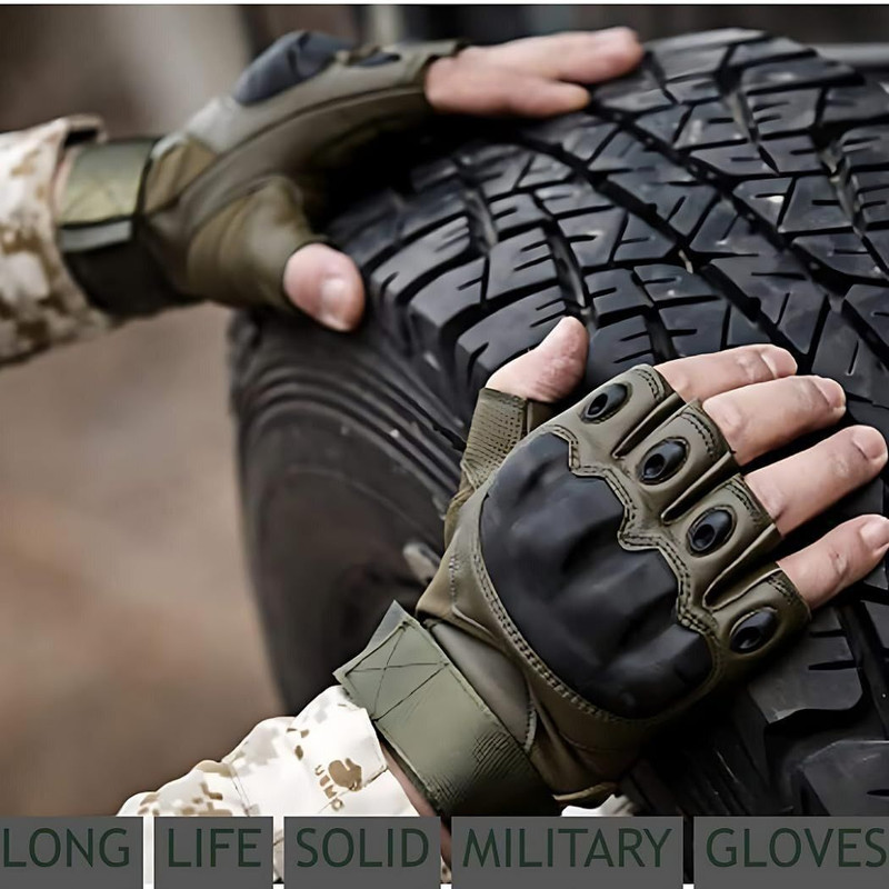 DEVYAMII Heavy Duty Tactical Gloves with Rubber Knuckle Protection – Safety Grip Gear Golf Gloves(Green)