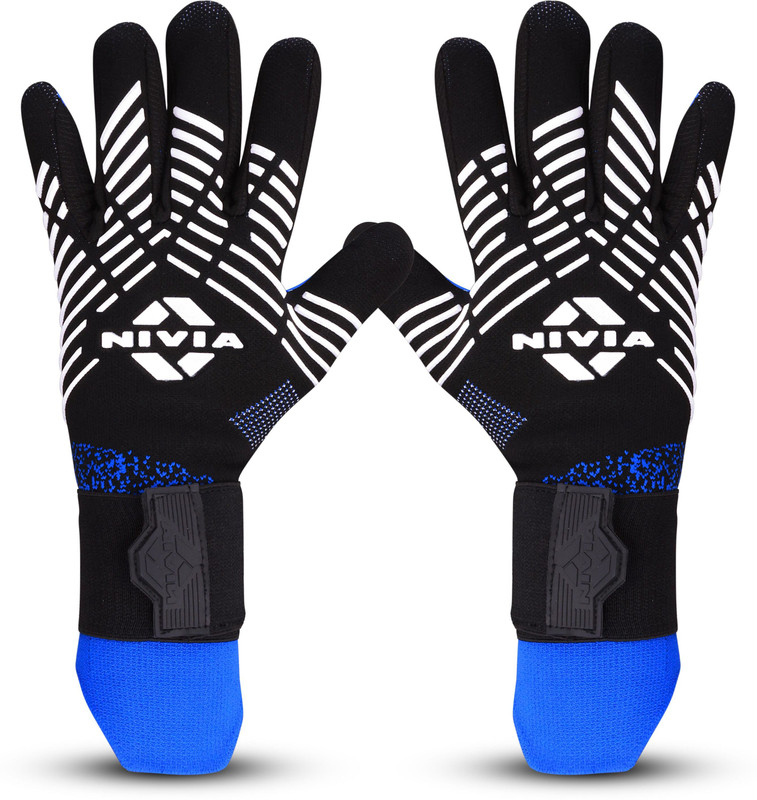 NIVIA Shastra Goalkeeper Gloves Goalkeeping Gloves(Black, Gold)