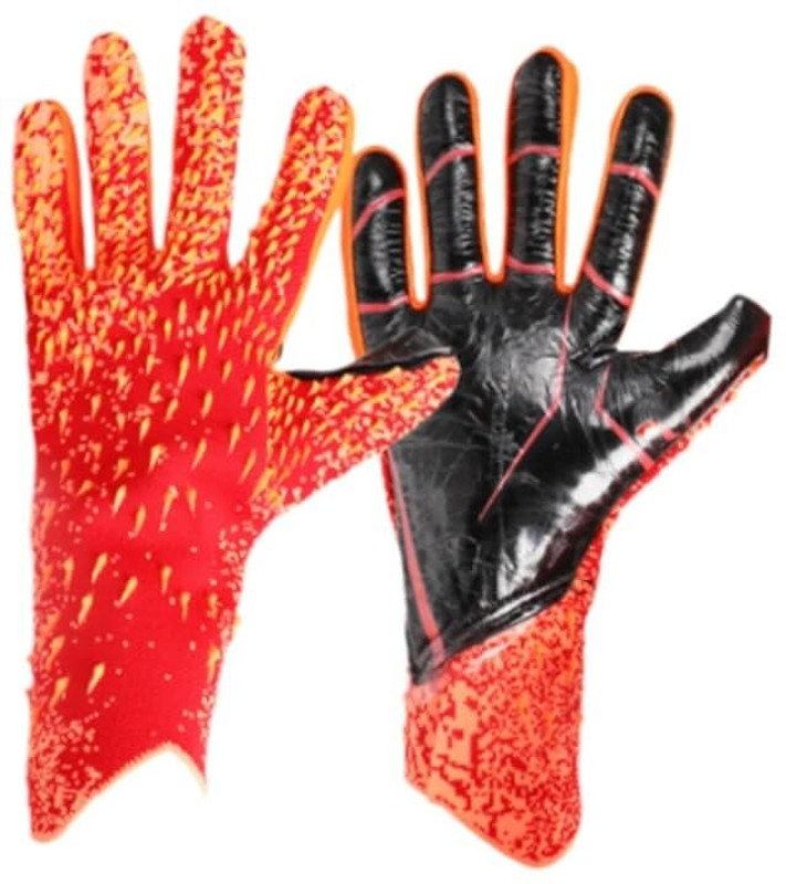 FUTABA Goalkeeping Gloves with Non Slip Wear-Resistant - Red And Orange - Size 7 Goalkeeping Gloves(Orange)